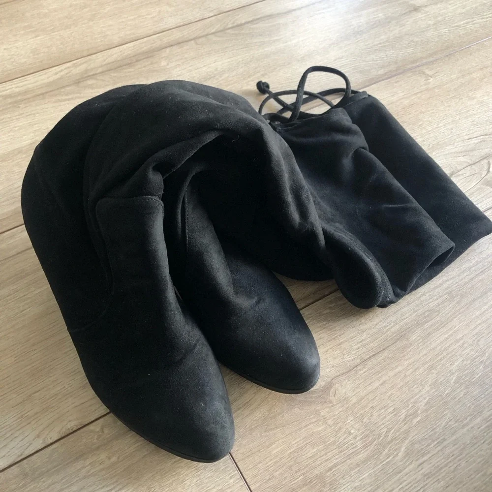 Black Over The Knee Heeled Boots